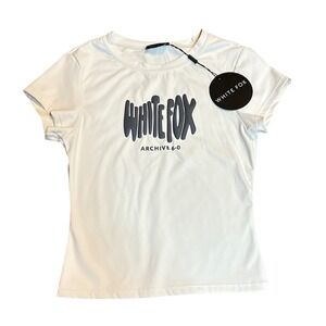 White Fox Archive Baby Tee Short Sleeve T-Shirt NWT